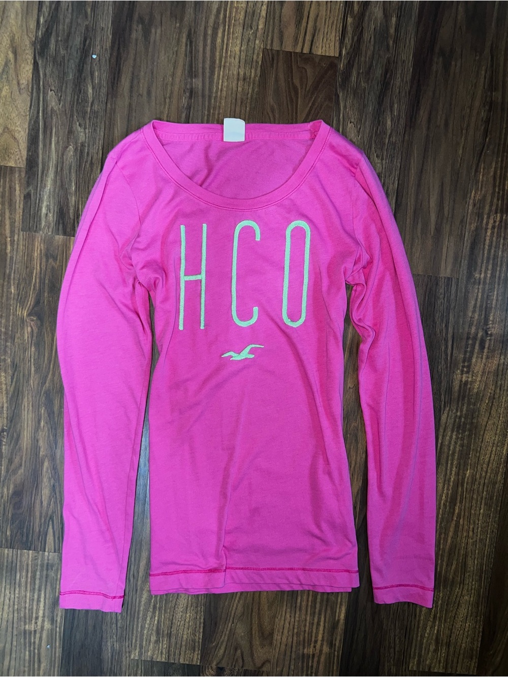 Hollister Hot Pink Long Sleeve Top with HCO Logo